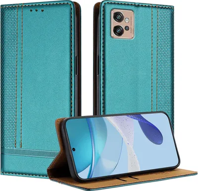 Obrázek produktu pro Pouzdro pro Motorola Moto G32 kožené flipové pouzdro s funkcí stojánku zelené