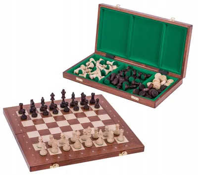 Produktbild von Square Schach und Dame Set L Mahoń Holz 40x40cm