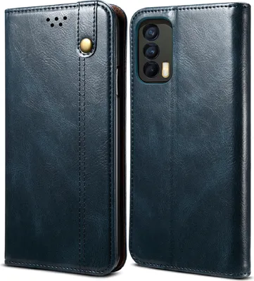 Produktbild von OPPO Realme V15 Hülle, LaimTop Leder Flip Brieftasche Schutzhülle für OPPO Realme V15 Blau