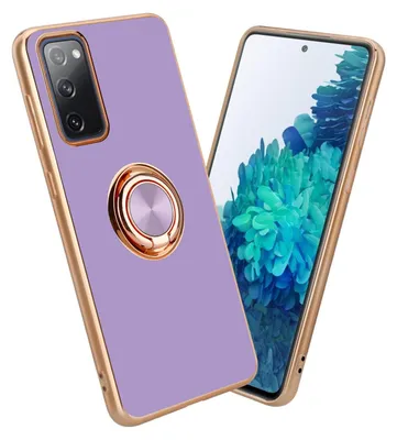 A smartphone case with a ring holder is shown against a white background.