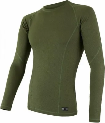 Produktbild von T-Shirt Sensor Merino DF – Herren lang Safari-Grün größe M 17200031-01