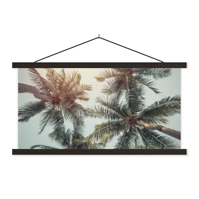 Produktbild von MuchoWow® Textilposter Palme - Sommer - Tropisch 150x75 cm mit schwarzem Rahmen - Posterleiste