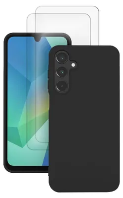 Image de Coque antichoc compatible Galaxy A16/a16 5g Noir + 2 protections écran - EVETANE