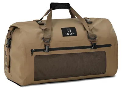 Immagine prodotto di Borsa da moto, borsa da viaggio impermeabile da 50 litri, color marrone, con spallacci e riflettori