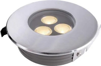 Image de Spot LED encastré de sol, Flat, 3 x 2 watts blanc chaud, 15
