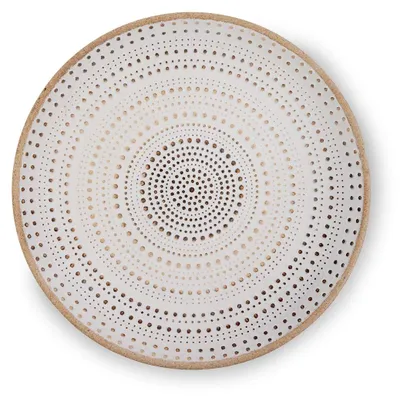 Holzschale Weiß 30 cm – Boho Fruitschale mit Ornamenten