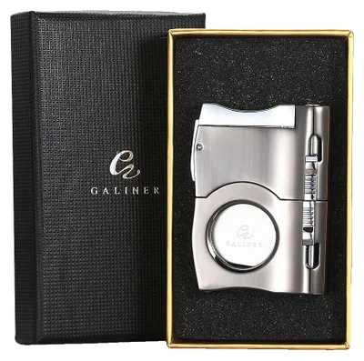 Imagen del producto de Cortador de cigarros, acero inoxidable, funcionamiento manual, color plateado