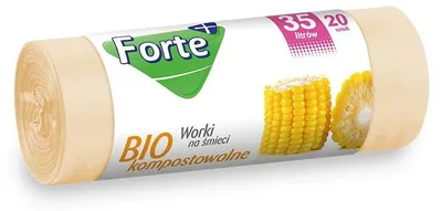 Zdjęcie produktu dla Forte+ Worki na śmieci BIOkompostowalne 35l 20szt.