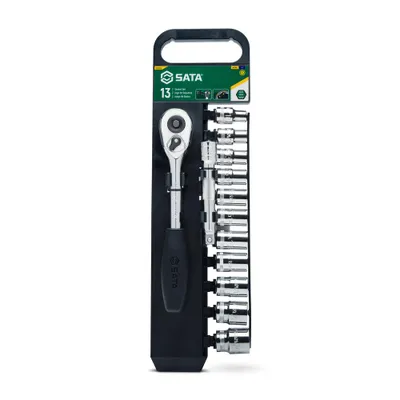 Produktbild von SATA 13 Tlg. 1/2" 6-Kant Steckschlüssel-Satz, metrisch (Ratsche Satz Set)