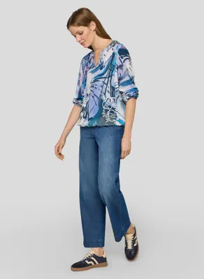 Produktbild von RABE Damen Bluse Butterfly dunkel jeans blau gemustert aus Viskose
