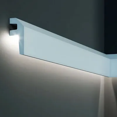 Produktbild von PROVISTON | Lichtleiste | Indirekte Beleuchtung | Deckenleiste | 34 x 79 x 2000 mm | Polyurethan | Weiß | Hochwertig | Stuckleiste | Modern | Robust | Langlebig | Stoßfest | 2 Meter