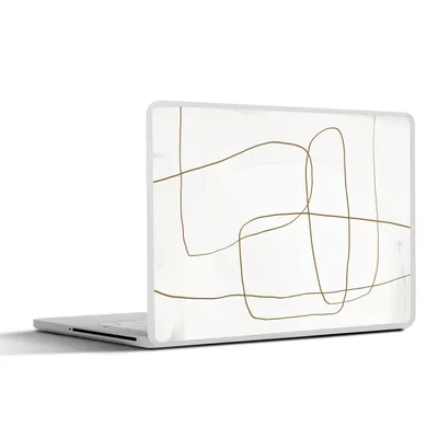 Produktbild von MuchoWow® Laptop Aufkleber Sticker Cover Abstrakt - Weiß - Braun 25x18 cm - Laptop-Deko