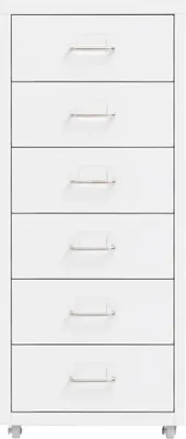 Image de vidaXL Armoire de classement à roulettes blanc 28x41x69 cm métal