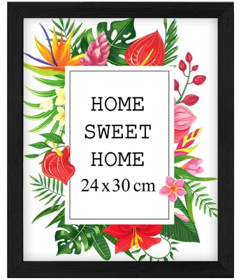 Produktbild von MG Design Schwarz Bilderrahmen 24 x 30 cm - Aus echtem Holz mit Acrylglas, zum Aufhängen & Aufstellen, für Fotos, Poster & Puzzle