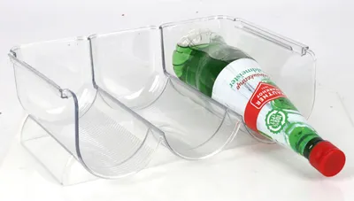 Produktbild von Transparenter PET-Flaschenhalter 20×30×10,5 cm – stabiler Organizer für Küche, Kühlschrank und Vorratsraum zur übersichtlichen Flaschenaufbewahrung