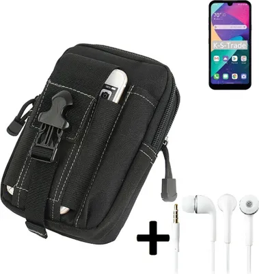 Produktbild von K-S-Trade Gürteltache + Kopfhörer kompatibel mit LG Electronics Phoenix 5 Gürtel Tasche Holster Schutz Hülle Handy Hülle  schwarz inkl.