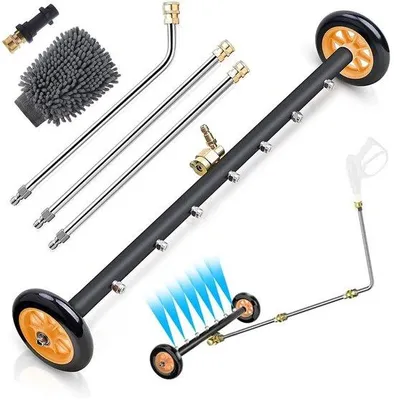 Immagine prodotto di Pulitore ad alta pressione da 4000 PSI - Idropulitrice - Ideale per la pulizia di auto e pavimenti - Telescopico - Pulitore multifunzione con 7 getti