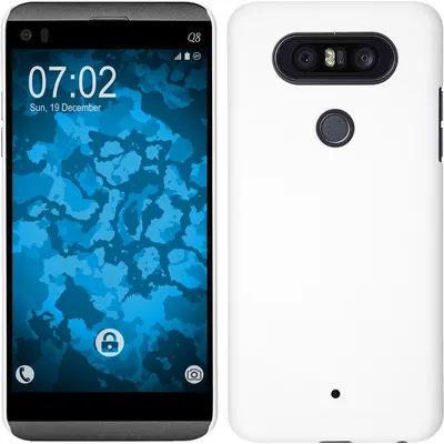 Produktbild von PhoneNatic Case kompatibel mit LG Q8 - Hülle weiß gummiert Hard-case Cover