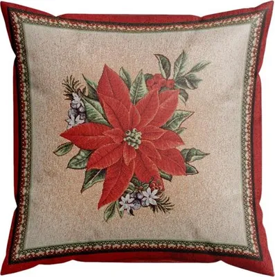 Obrázek produktu pro Povlak na polštář, vánoční povlak na polštář, gobelín 45x45 45x45 poinsettia