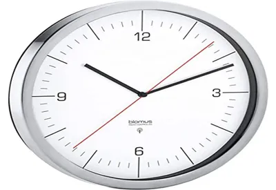 Radiogesteuerte Wanduhr, Edelstahl, Glas, weiß, 24x24x4,5 cm