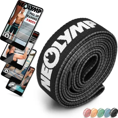 Produktbild von NEOLYMP lange Fitnessbänder Stoff mit Fitness E-Book - waschbare Resistance Bands, Widerstandsbänder, Gymnastikband, Fitnessband, Trainingsbänder