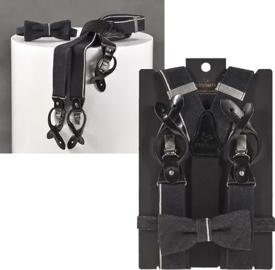 Produktbild von Sir Redman Hosenträger Herren Y-Form 35mm mit Fliege CANDIANI Denim schwarz