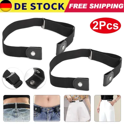 Produktbild von 2 Stück Stretchgürtel Schnallenfreier Taillengürtel Gürtel elastisch Bund Uni