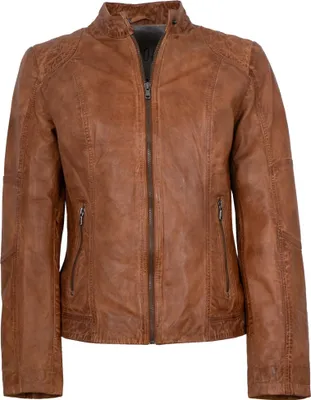 Produktbild von MADDOX - Damen Lederjacke Lammnappa cognac : 48