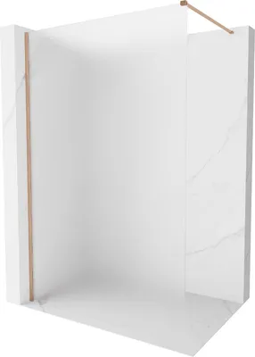 Produktbild von Mexen Kioto-X Duschwand Walk-in 130 x 200 cm, satiniert 10 mm, gebürstetes Kupfer - 800-130-101-65-30-X