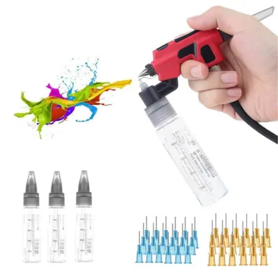 Airbrush-Set mit Markerhalter, No-Clean, 0,3/0,5 mm Düsen, 3x 50 ml
