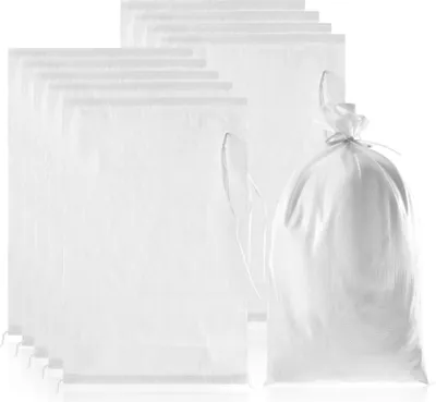 Produktbild von COM-FOUR® 10x Sandsack bis 20kg - Premium PP Sack mit Befestigungsband - extrem robuster Gewebesack mit Schnürband - widerstandsfähiger Hochwasser-Schutzsack