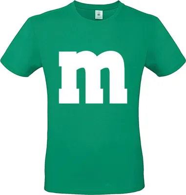 Produktbild von MM Shirt T-Shirt 100% Baumwolle M&M Uni Kostüm Verkleidung M und M Gruppen T-Shirt - Karneval Fasching JGA Festival Farbe wählen: grün Größe wählen: XL