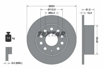 Produktbild von 2 Textar Bremsscheiben hinten für Skoda Octavia