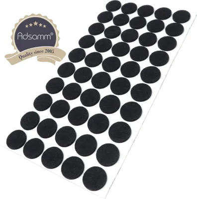 Produktbild von Adsamm® | 50 x selbstklebende Filzgleiter / Schwarz / Ø 22 mm / rund / Möbelgleiter aus Filz mit 3.5 mm Stärke