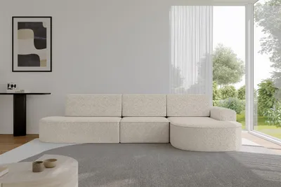Produktbild von ALTDECOR Ecksofa mit Schlaffunktion und Bettkasten - MARI-L2-S - 368X167X85 - Beige Corner Sofa Eckcouch Couch L-Form, links/rechts angeordnet, Schlafcouch Ausziehbar Wohnlandschaft