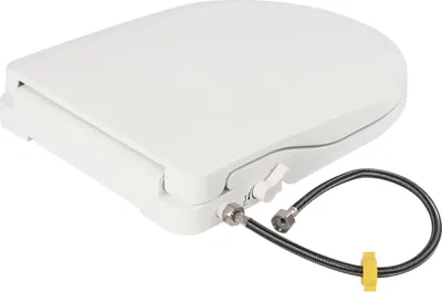 Obrázek produktu pro Bidetové sedátko – tvar D – bez elektrického ovládání – přední/zadní mytí – pomalé zavírání – pro prodloužené toalety – přívod vody 1,27 cm – bílá