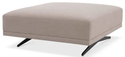 Produktbild von Casa Padrino Luxus Hocker Sandfarben / Bronze 108 x 108 x H. 41 cm - Sitzhocker - Fußhocker - Luxus Wohnzimmer Möbel
