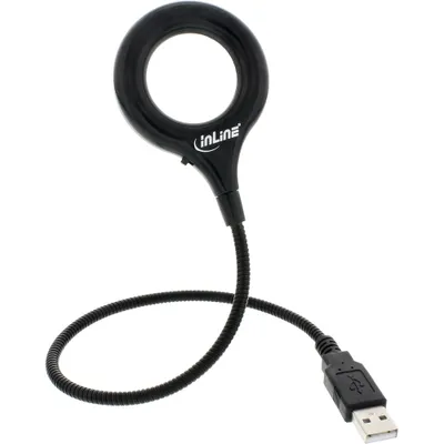 Immagine prodotto di InLine® 67541D Luce LED USB, 18 LED, interruttore on/off, lente d'ingrandimento