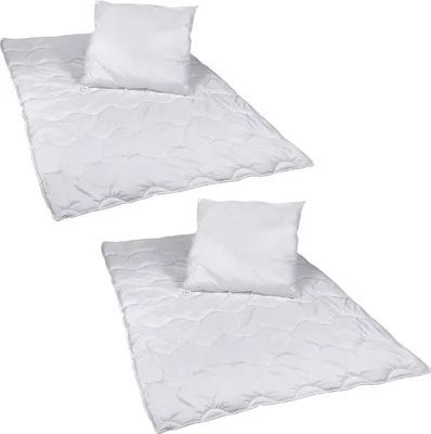 Produktbild von 2 Stück Premium Steppbettdecken Set, Steppbett 135 x 200 cm mit Kopfkissen 80 x 80 cm