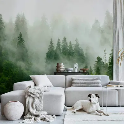 Produktbild von Selbstklebende Folie Fototapete - Mountain Forest (Green) 294x210 cm Landschaften c-B-0533-a-b