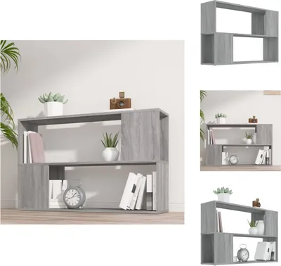 Obrázek produktu pro vidaXL Knihovna Grey Sonoma 100x24x63 cm Materiál na bázi dřeva - Knihovny a regály