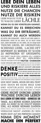 Produktbild von Lebe Dein Leben - Motivational Kunstdruck - Tür Poster - Größe 53x158 cm