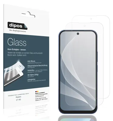 Produktbild von 2x Schutzfolie für Redmi 17 4G matt - Anti-Shock 9H Folie dipos Glass Kunststoffglas