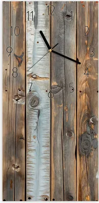 Produktbild von Wanduhr aus Glas mit Motiv Holzwandpaneele- 30 x 60 cm - inkl. Aufhängesystem
