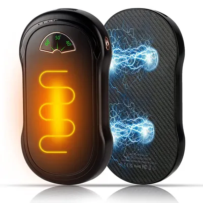 Immagine prodotto di AIORBER Scaldamani magnetico 2 in 1 con power bank, 3 impostazioni di calore, 10000mAh, display LCD, ricarica rapida, portatile, nero