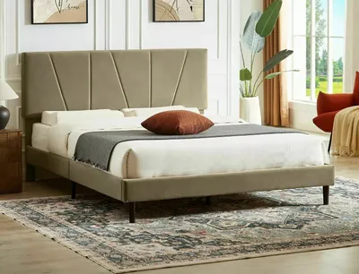 Zdjęcie produktu dla Łóżko tapicerowane SAVANA VELVET 160x200 beżowe