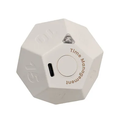 Produktbild von HOKO Würfel-Timer mit Schwerkraftsensor, 11 Countdown-Zeiten bis 90 Min., 3 Signalmodi, USB-C-aufladbar für Kinder und Erwachsene, Weiß, TICKO