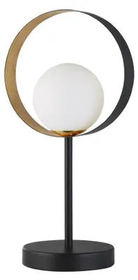 Produktbild von Tischleuchte, Metall schwarz gold, Glas weiß, H 36 cm