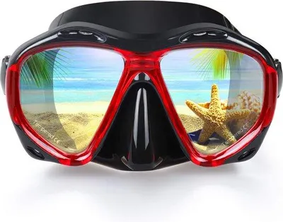 Produktbild von Famanu Tauchmaske HD für Erwachsene - Anti-Beschlag, gehärtetes Glas, schwarz
