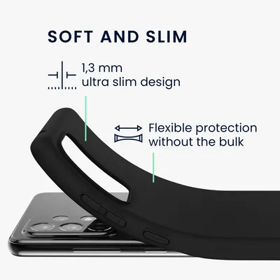 Produktbild von kwmobile Hülle kompatibel mit Samsung Galaxy A52 / A52 5G / A52s 5G Hülle - weiches TPU Silikon Case - Cover geeignet für kabelloses Laden - Schwarz